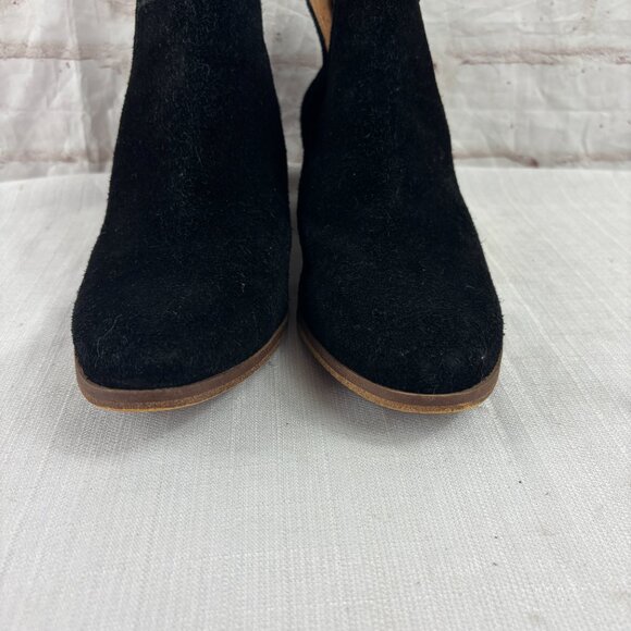 Susina Women's 7 Black Suede Perforated Blakely Ankle Booties - Picture 7 of 9